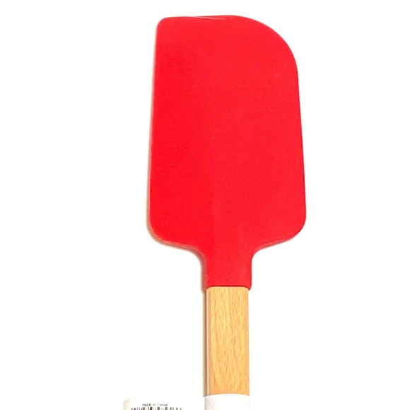 NEW Williams Sonoma 14" RED SPATULA Silicone & Wood STURDY Sweet As Cherry Pie - Picture 4 of 6